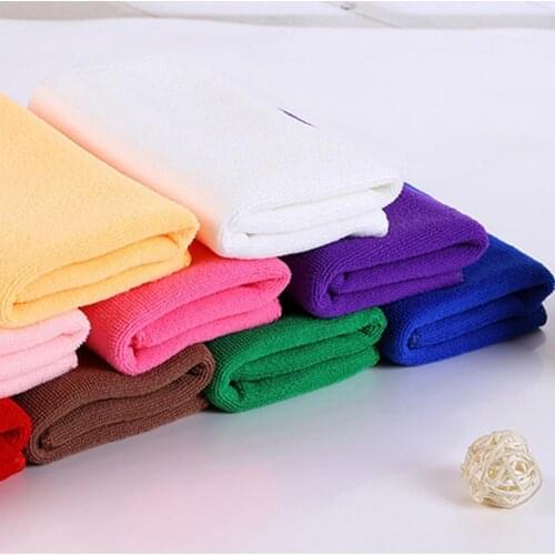 10 Pcs Durable Towel Soft Square Shape Polyester Microfiber Household Kitchen Hand Cloth for Practical Car Cleaning Towels
