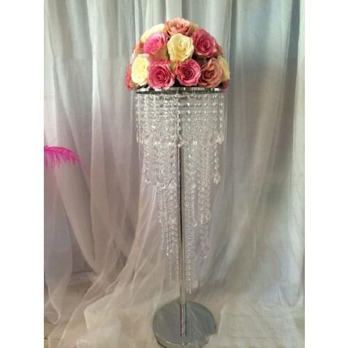 10pcs )Factory Wholesale Wedding Aisle Decoration Crystal Flower Stand senyu0995