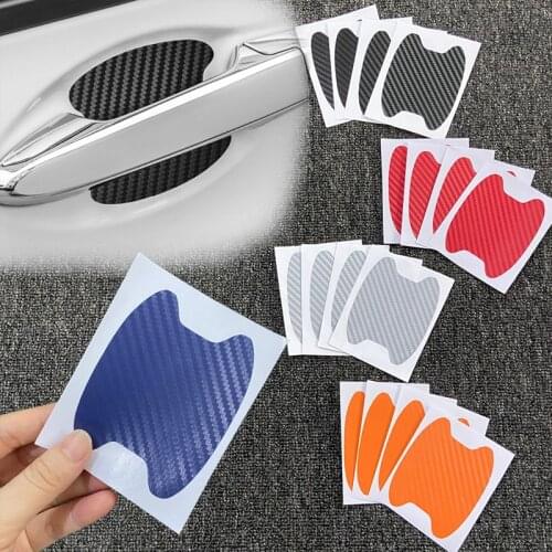 4Pcs/Set Car Door Stickers Carbon Fiber Scratches Resisitant Cover Auto Handle Protection Film Styling car Accessories Exterior