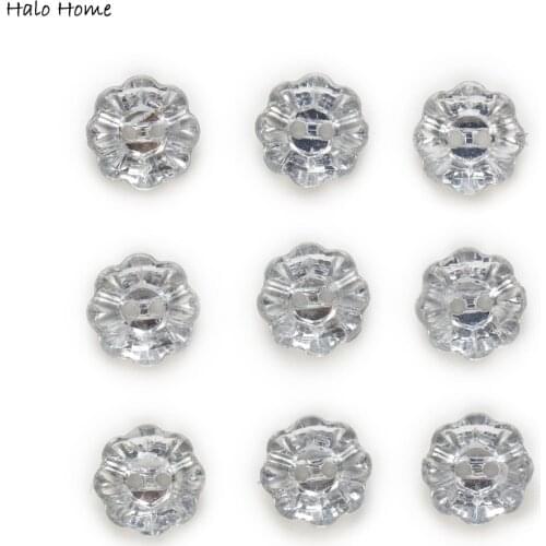 50pcs Flower Acrylic Fabric Covered Buttons Sewing Scrapbooking Home Handwork Shine Gift Clothing Decor 13mm