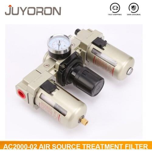 AC2000-02 1/4"Pressure Regulator Gauge Air Compressor Filter Oil Moisture Separator For Water Filters Dehumidifier