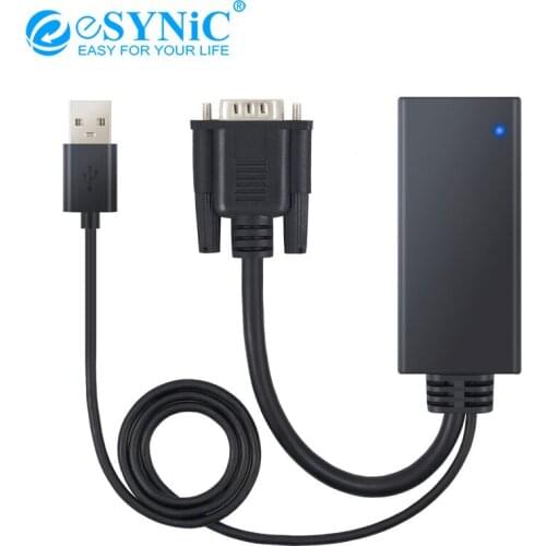 ESYNiC HD 1080P VGA Male To HDMI-Compatible Female Adapter With Video Audio Support HD Projector/Monitor Analog Signal Adapter