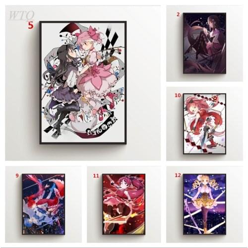 Anime Posters Puella Magi Madoka Magica Canvas Painting Posters and Prints Wall Posters Wall Art Photos for Childrens Room