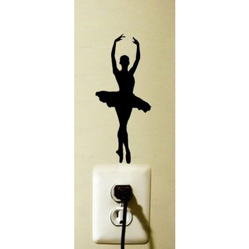 Ballerina Girls Fashion Home Decor Wall Switch Decals Stickers Vinyl 6SS0089