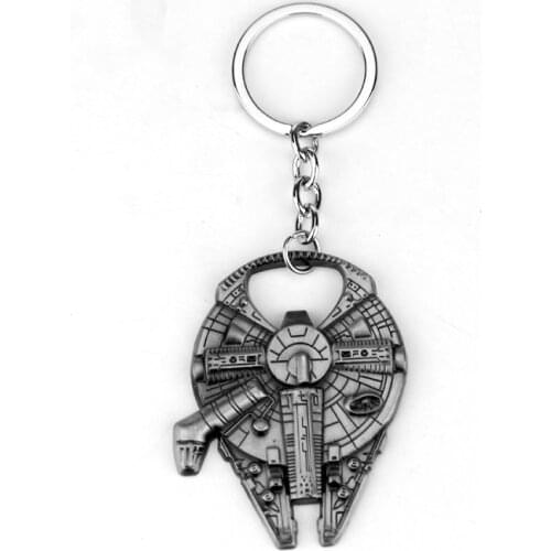 Movie Seriers Star Wars Airship keyring Spacecraft Millennium Falcon Spaceship Barkey Beer Bottle Opener Keychain Jewelry