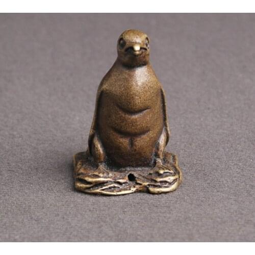 Mens Gadgets Keychain Desktop Brass Penguin Jewelry Fun Gift 40.4*32.44mm Metal Cutting