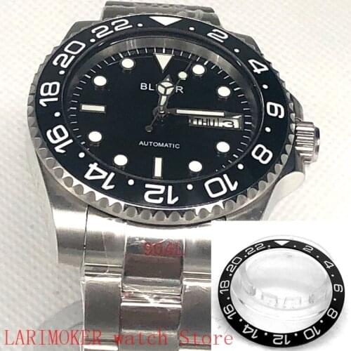 BLIGER 2021 Mens sports and leisure waterproof mens 904L stainless steel strap bracelet watch mh36 mechanical clock black dial