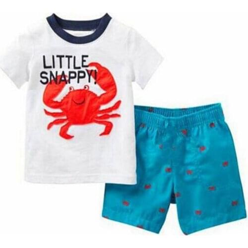 Childrens Summer Cartoon Pyjamas Clothing Sets Boys Girls Short Sleeve T-Shirt+Pants Sports Suit Baby Kids Pajamas Sets LS009