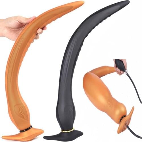 Long Huge Anal Dildo Adult Sex Toys For Women Men Vagina/Anal Stuffed Tail Butt Plug Multifunction Strapon Inflatable Dildos