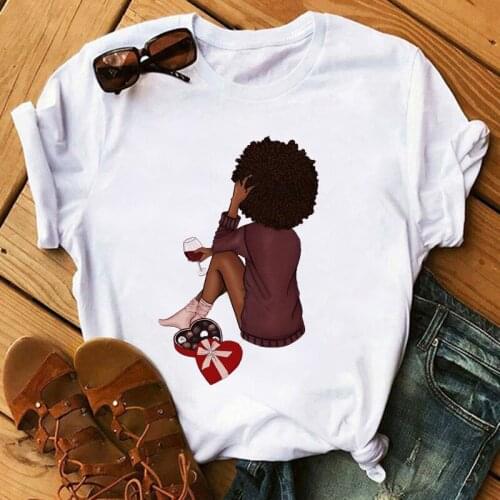 ZOGANK Summer T Shirt T Shirt Women Black African Curly Hair girl Printed Tshirt Femme Harajuku Clothes Female T-shirt