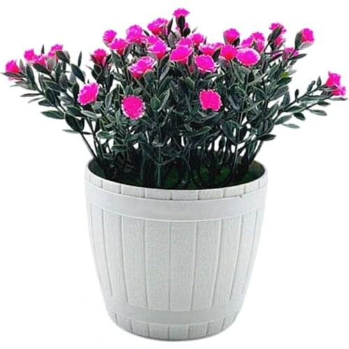 Simulation Style Tea Rose Artificial Flower Pot Bonsai Home Garden Table Room Decor Simulation Green Leave Plant Potted Flower