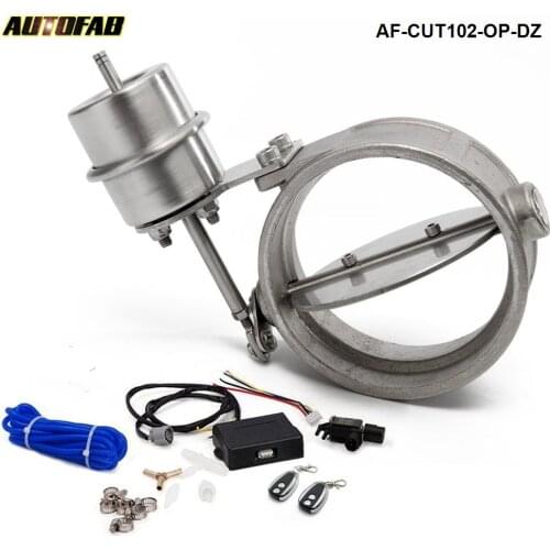 Exhaust Control Valve Set With Vacuum Actuator CUTOUT 102mm Pipe OPEN with Wireless Remote Controller AF-CUT102-OP-DZ