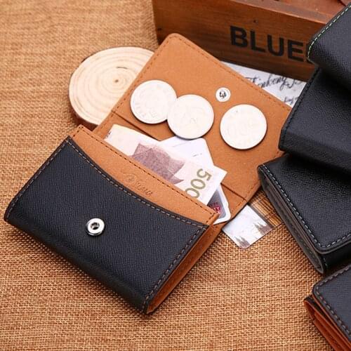 Fashion Minimalist Wallet Brand Patchwork Pu Leather Wallets Men Card Holder Designer Coins Holders For Men Hasp Purse