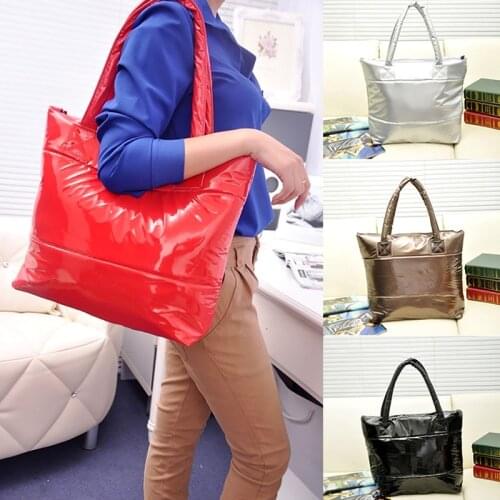 Hot Sale Women Single Shoulder Bag Tote Space Pad Cotton Feather Down Handbag Solid Feminina Bag Ladies Girl Large New Bale
