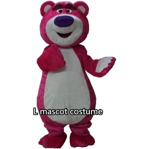 Pink Bear Mascot Costume Cartoon Character Clothing Fancy Dress