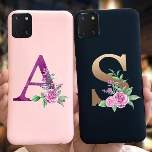 For Samsung Galaxy A81 A82 5G Case 2021 Lovely Letter Alphabet Flower Soft Phone Cover For Samsung Note 10 Lite A 81 A 82 Bumper