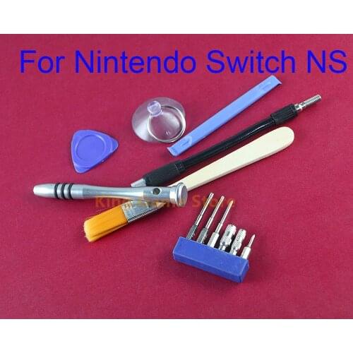 10sets Full Tool Kit Security Screwdriver Game Bit Set Brush For Nintendo Nintend Switch NS Professional Repair