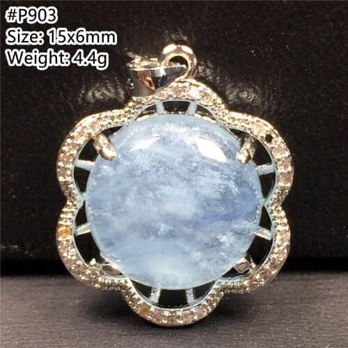 Natural Ocean Blue Aquamarine Crystal Pendant Jewelry For Woman Man Beauty Reiki Luck Stone 15x6mm Beads Silver Gemstone AAAAA
