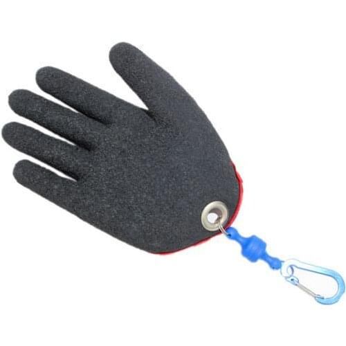 None 1PC right hand Fishing Glove Anti-puncture PE Fish Catching Glove Ant-slip Half-palm Mitten Outdoor Fishing Accessory
