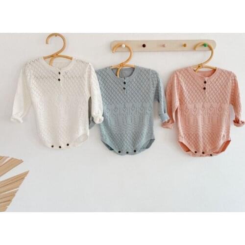2021 new boys girls knitted rompers cotton full sleeve autumn babys jumpsuit