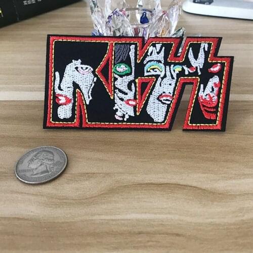 PGY Punk Kiss Patches Iron On Embroidered Clothes Patches For Clothing Stickers Garment Wholesale Coat Appliques Diy Stickers