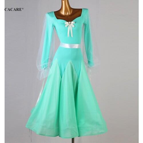 Ballroom Dance Competition Dresses Standard Tango Waltz Modern Dress Costume Women Customize D0844 Big Hem Waist Belt