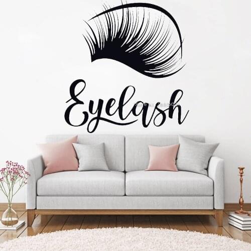 Eyelash Quotes Lashes Sign Decals Wall Sticker Eyelashes Salon Shop Wall Decor Murals Logo Eyebrows Brows Wall Decals New LC1365