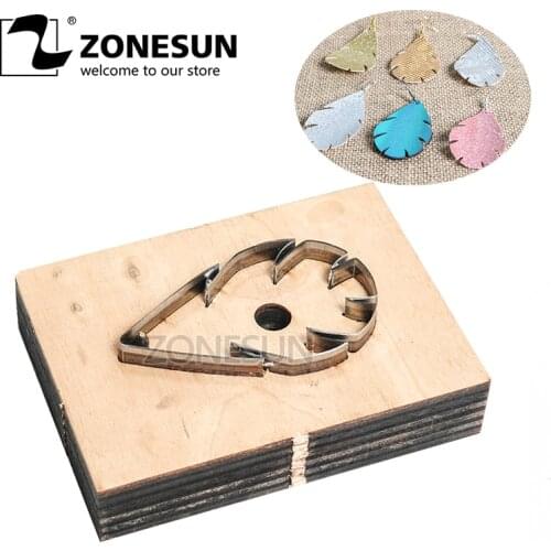 ZONESUN leather earring cutting die leaf shape paper art leather decoration tool for die cutting machine DIY handicraft cutter