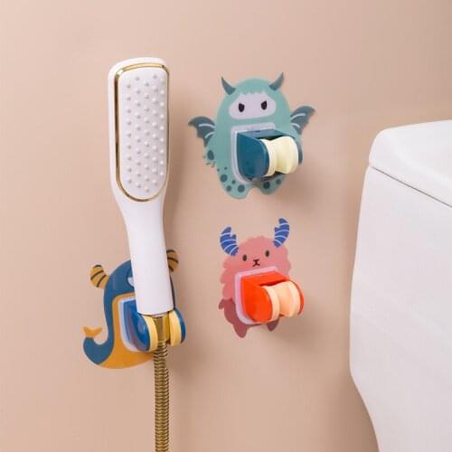 Cute Shower Head Holder Self Adhesive Adjustable Relocatable Cartoon Wall Mount Holder For Bathroom HY99