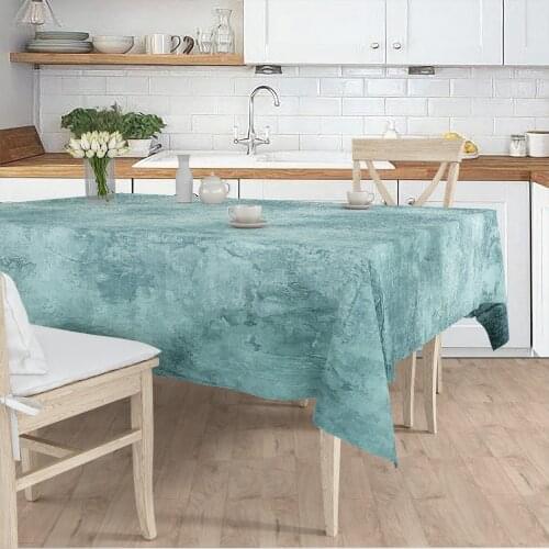 Tablecloth Living Room Kitchen colorful turquoise blue patterned micro fabric cover runner pattern Free Shipping