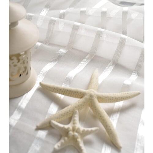 Modern Striped Printed Tulle Curtains Sheer Curtain for Bedroom Window Screens Cortinas Para Sala De Luxo Rideaux Pour Le Salon