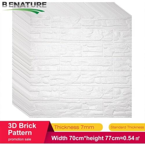 Thickness 8mm 3D Brick PE Foam wall sticker Room Stone Decoration Embossed collision childrens room TV background Stickers