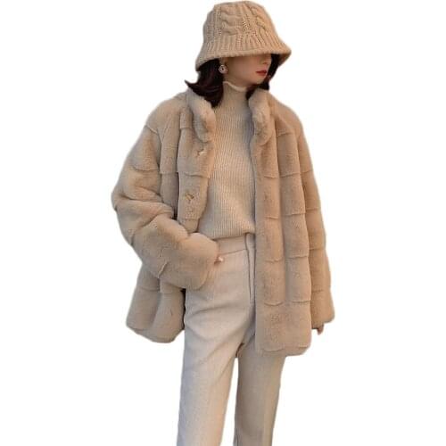 WSYORE Fur Coats With Collar