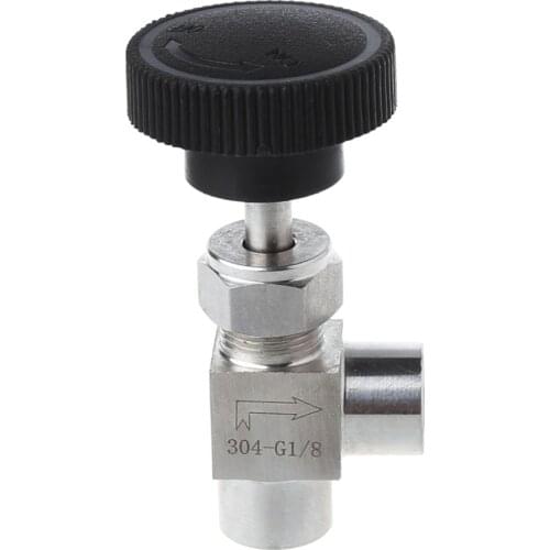 1/8" BSP Equal Female Thread 304 Stainless Steel Flow Control Shut Off Needle Valve 70x28mm #1A50764