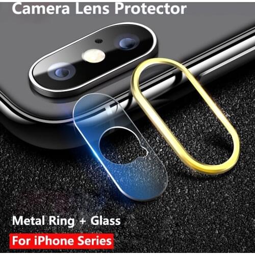 Camera Lens Protector Case For iPhone Xs Max Xr X 7 8 Plus Full Cover Metal + Tempered Glass Screen Protector Rear Camera Films