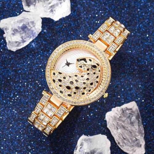 Fashion Luxury Big Dial Leopard Design Brand Watch for Women Simple Casual Stainless Steel Quartz Women Watch designer watch