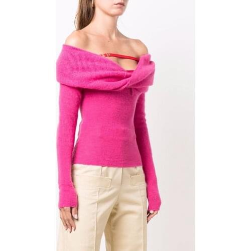 Women off -the shoulder sweater Long Sleeve Sweaters Female Autumn Fashion New Clothes 2021