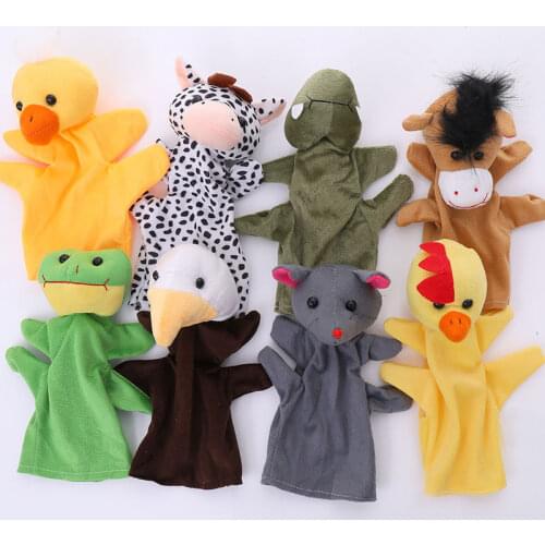 Animal Hand Puppet Cartoon Plush Toys Baby Educational Animal Hand Puppets Pretend Telling Story Doll Toy for Children Kid
