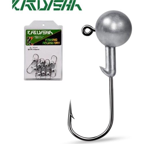 KATYUSHA 1Pack Crank Jig Head Fishhooks 1-1.5-2-2.5-3.5-5-7-10-12-14-20g Lead Head Fishing Hooks High Carbon Steel Jigging Hooks