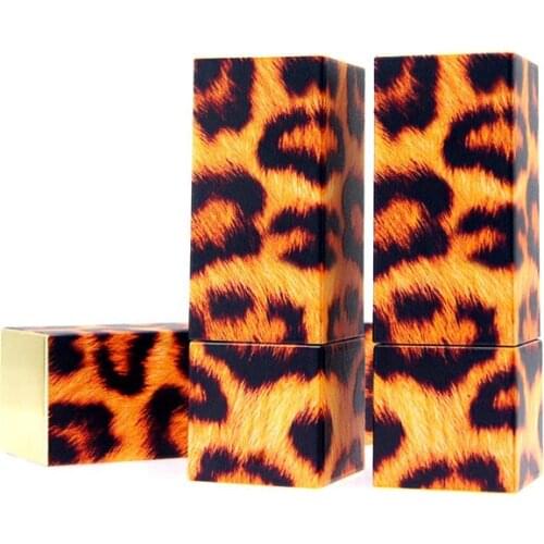 10/30/50pcs Leopard Empty Lipstick Tubes Refillable Lip Balm Gloss Holder Container