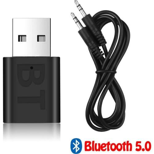 2020 New Wireless Bluetooth 5.0 USB Receiver Adapter Music Speakers 3.5mm AUX Car Stereo Audio Adapter for TV Headphone