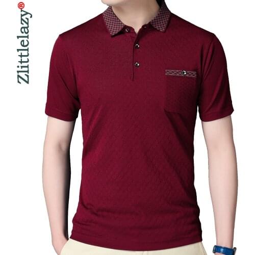 2020 Summer Short Sleeve Polo Tee Shirt Men Casual Pocket Argyle Mens Clothing Polos Shirts Mens Fashion Slim Fit Poloshirt 251