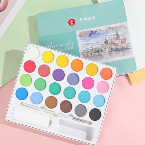 24/36 color solid transparent watercolor set student watercolor paint set childrens pigment powder set solid watercolor