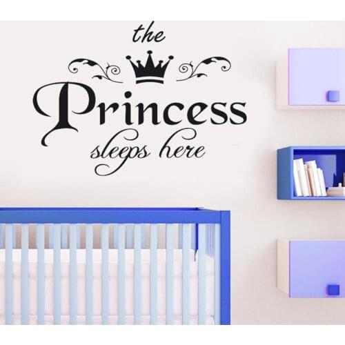 40*24.5cm Crown Letter Girl Wall Stickers DIY Princess Mural Sticker for Kids Rooms Baby Room Dorm Decoration