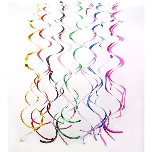6Pcs/lot PVC Spiral Hanging Ornaments for Wedding Background Birthday Party Decoration Layout Spiral Tassel Pull Flower