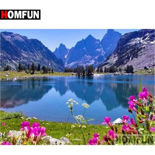 HOMFUN Full Square/Round Drill 5D DIY Diamond Painting "Landscape scenery" Embroidery Cross Stitch 5D Home Decor Gift A17783