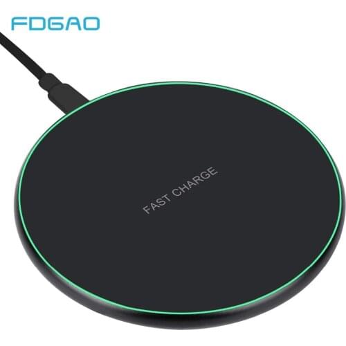 FDGAO Quick 10W QI Wireless Charger For iPhone 11 Pro X 8 XS XR for Samsung S20 S10 S9 Xiaomi Mi 10 9 USB Fast Charging Pad Dock