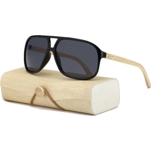 Wood Sunglasses Men Women Square Bamboo Women for Men Women Mirror Sun Glasses Retro De Sol Masculino 2017 Handmade with Case