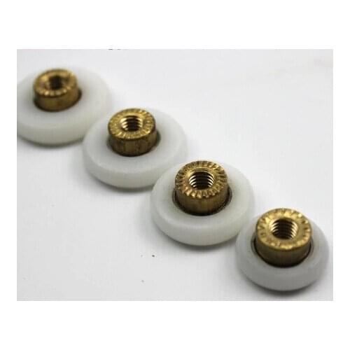 Diameter:19mm Shower glass sliding door hanging wheels Copper core bathroom sliding door pulley bearing nylon wheel