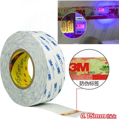 50m Double Sided Tape White Super Strong 3M Double Sided Adhesive Tape Paper Strong Ultra Thin High Adhesive Cotton DIY Craft